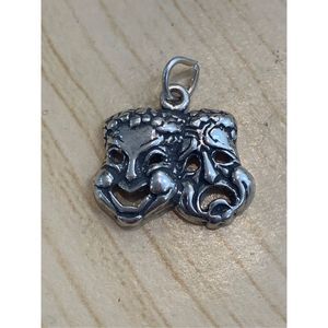 Comedy and Tragedy Sterling Silver Jewelry Charm #theatre